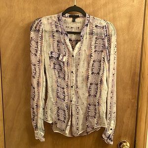 Sheer Tye dye button up blouse woman’s size medium
